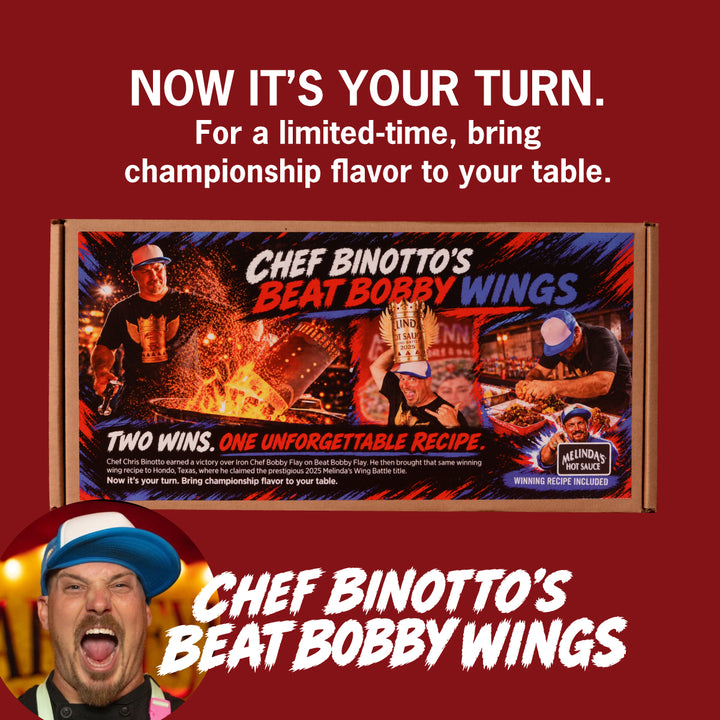 Chef Binotto's Beat Bobby Wings collection box, revised promotional slide