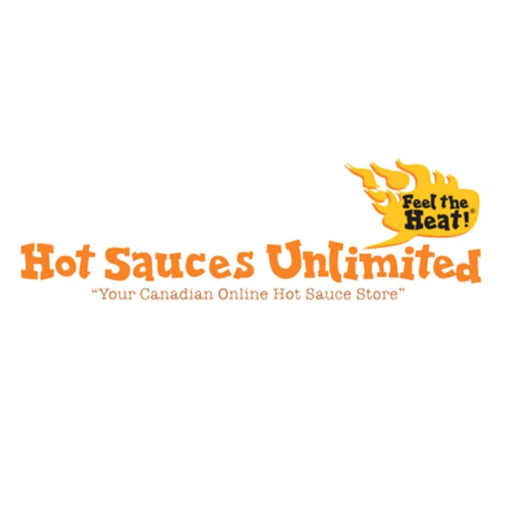 Hot Sauces Unlimited logo with "Feel the Heat!" flame graphic and tagline "Your Canadian Online Hot Sauce Store"