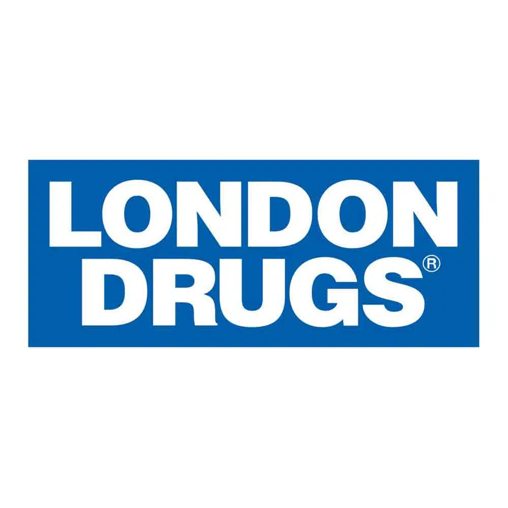 London Drugs logo in white text on blue background